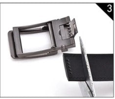 <tc>Ceinture homme en cuir avec boucle à verrouillage automatique</tc>