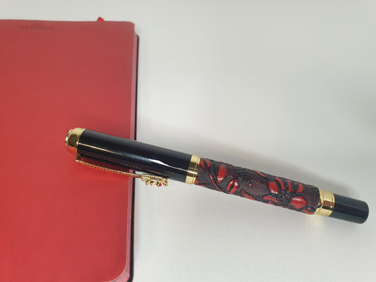 Luxury Rollerball Pen - "The dragon" - red