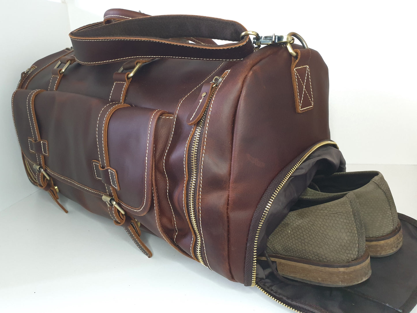 Sac de voyage en cuir vintage - Week-end avec style !