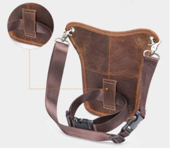 Sac banane en cuir pour homme - utile pour les motards ou en vacances