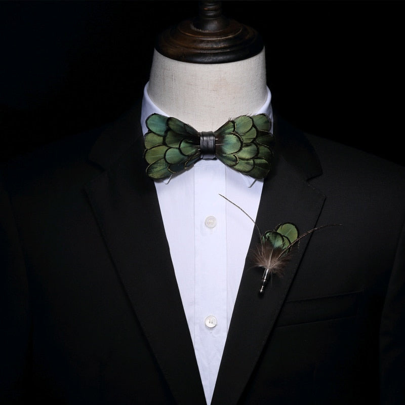 Bow tie with a unique "feather" look